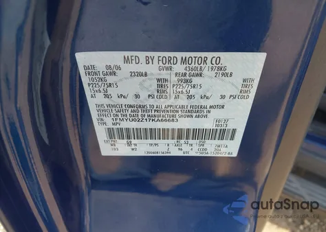 2007 Ford Escape Xls/Xls Manual from USA, damaged, VIN 1FMYU02Z17KA66683